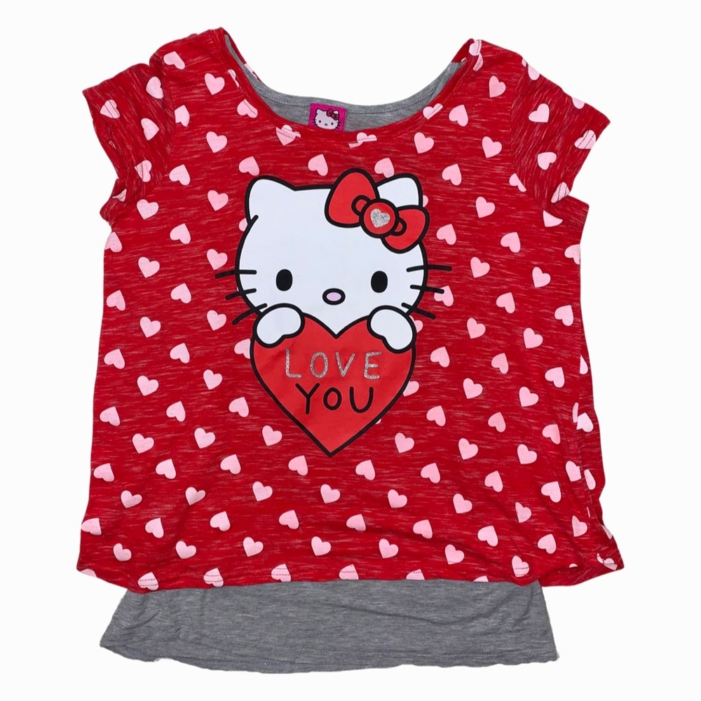 Hello Kitty Sanrio Graphic T Shirt Tank Top Hearts Cute Kawaii Kidcore Kids Cute
